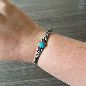 Turquoise and Silver Cuff Bracelet